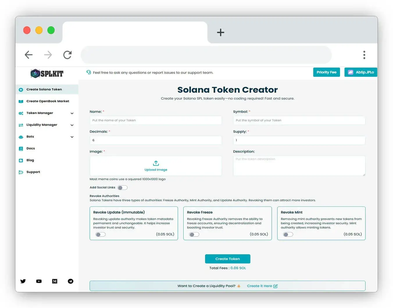 create solana token Tools